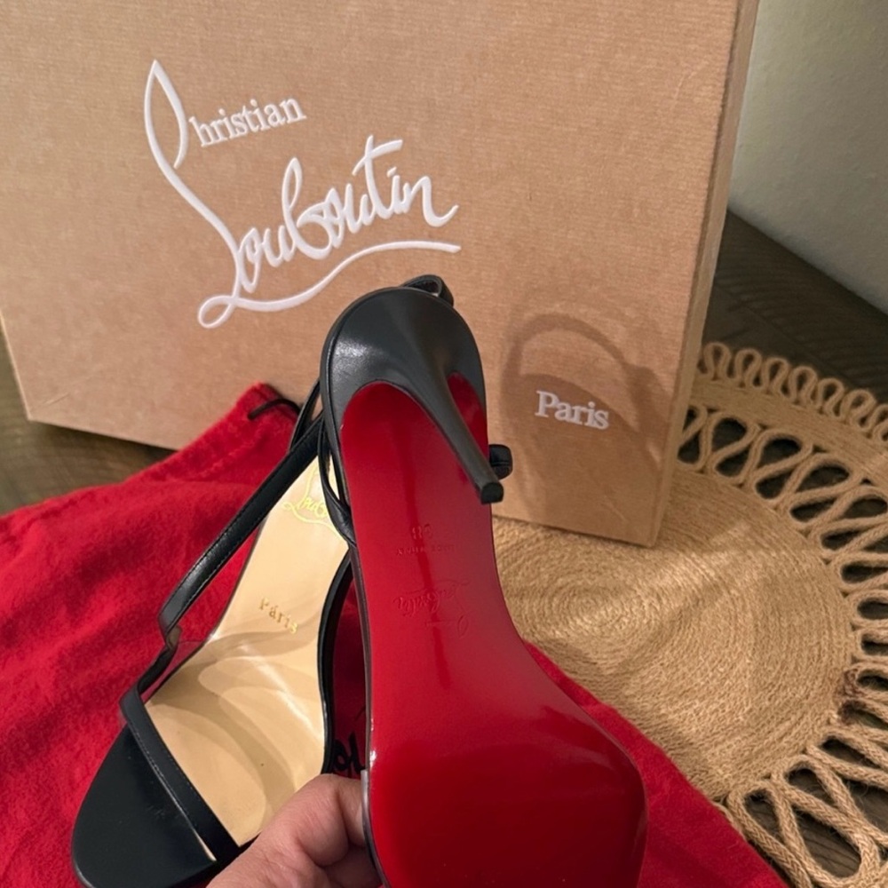 Christian Louboutin Black Strappy Heels - Picture 3 of 4